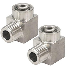 Beduan Stainless Steel Cast Pipe Fittings, 90 Degree Street Elbow 1/4" NPT Male x 1/4" NPT Female Water Fuel Air (Pack of 2)