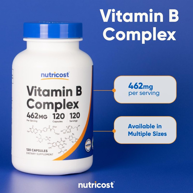 Nutricost High Potency Vitamin B Complex 462mg, 120 Capsules -