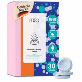 mfa Ultrasonic Cleaner Concentrate in Tablet Form Ultrasonic Cleaner for Glasses, Jewellery (Gold Jewellery, Silver Jewellery), Coin Cleaning and Instrument Disinfection (30 Tabs)