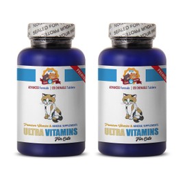 PETS HEALTH SOLUTION cat Mineral Supplement - Ultra CAT Vitamins - Mineral Supplement - Premium Chews - cat Mineral Supplement - 240 Treats (2 Bottles)