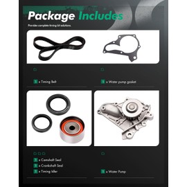 SCITOO 16100-09040 13568-03010 Engine Timing Belt Kit with Water Pump Compatible with 1987-2001 For Toyota Camry