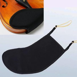 Violin Shoulder Rest Pad, Violin Chin Rest Pad Soft Cover Protector, Violin Chinrest Pad Slip Resistant for 3/4 4/4 Violin Accessories (Black, 1 Pcs)