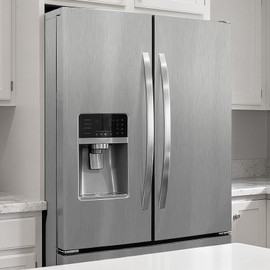TAPETYLLER Stainless Steel Contact Paper 15.7"x 118" Silver Stainless Steel Contact Papers Peel and Stick Countertop Self Adhesive Thick Texture Vinyl Waterproof Wallpaper for Fridge Kitchen Cabinets
