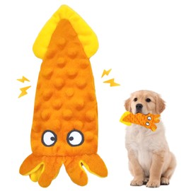 UxClishe Squeaky Interactive Dog Toys, No Stuffing Dog Chew Toy Indestructible Dogs Plush Toys with Crinkle Paper for Small and Medium Dogs Birthday Gifts Playing and Training