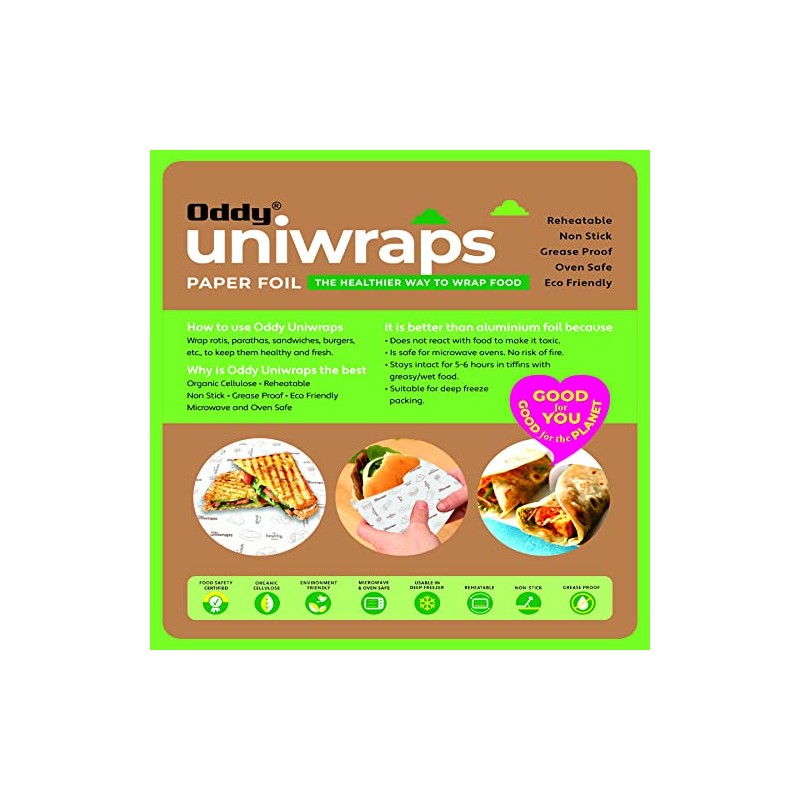 Oddy Uniwraps Food Wrapping Paper Sheets | Wrap Roti, Parantha,