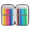 Idena 20123 Triple Pencil Case with 3 Zip Compartments Skateboard