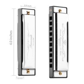 Anwenk Harmonica Key of C 10 Hole 20 Tone Diatonic Harmonica C with Case for Beginner,Students, Kids Gift