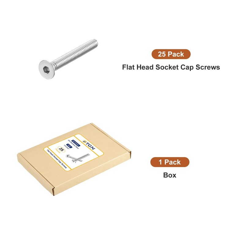DTGN 1/4-20 x 2 Flat Head Socket Cap Screws, 25