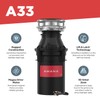 Amana A33 W/C Garbage Disposal with Power Cord, 1/3 HP,