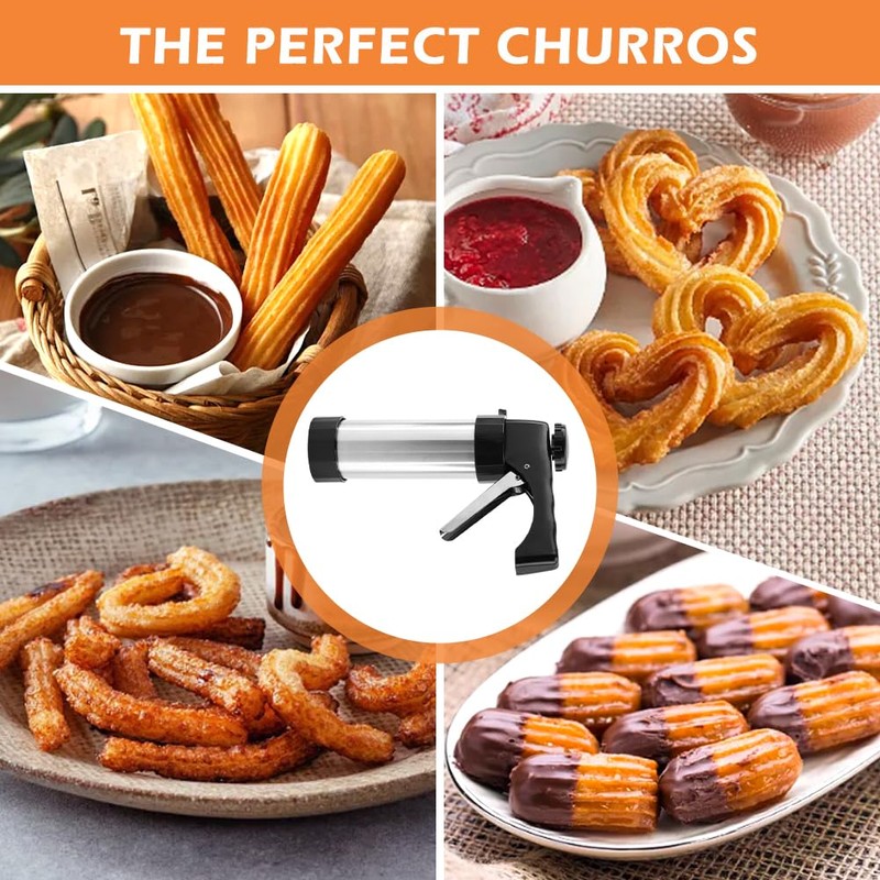 Churro Maker Machine Churrera and Piping Bag Churros Filler, Stainless