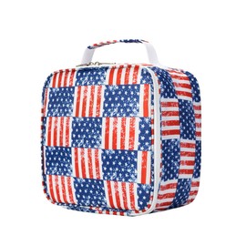 XINSHUN Kids Lunch Bag Reusable Tote Insulated Lunch Bags for Girls Boys,Cute Thermal Cooler Bag Ideal for School,Picnic Outdoor-American Flag Pattern