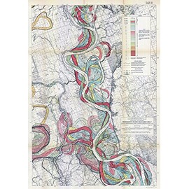 1944 Fisk Mississippi Meander Map Ancient River Bed Sheet 13 - Map Reproduction 16 X 24 inches