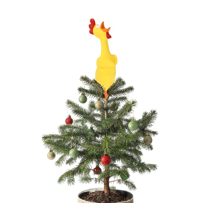 Tree Buddees Hilarious Rubber Chicken Funny Kids Christmas Tree Topper