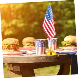 TOYANDONA Mini Flag Stand Piece Table Flag Holder Mini Flag Base Holds Mini Stick Flags for Table Decoration Party Supplies Gold 2 1 x 1 5 Inches