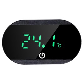 Aquarium Thermometer, Mini Aquarium Thermometer Digital, Indoor Temperature Meter Aquarium, Glue-On Mini Marine Temperature Sensor for Freshwater, Seawater, Reptiles - Upgraded Black