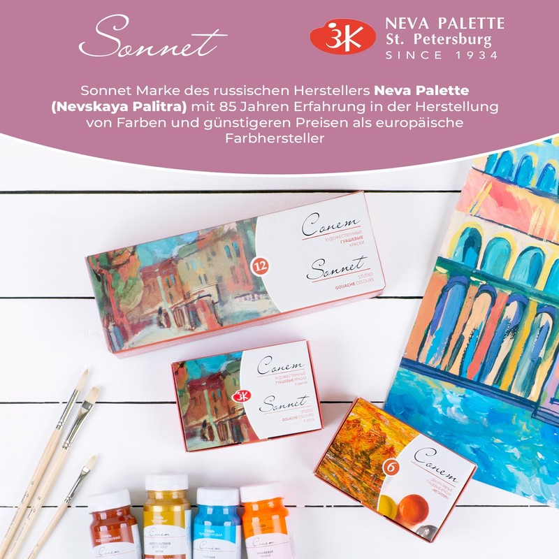 Sonnet - High Quality Gouache Paint Set (12 x 40