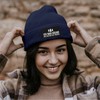 MoonWorks® Women's Beanie with Patch Knitted Hat with Saying Ich