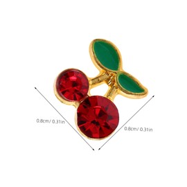 Outanaya 32pcs Nail Charms Set Pink Cherry Gems Charms for Nail Art Manicure Supplies DIY Decorations