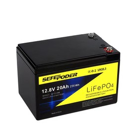 SEFEPODER 12V 20Ah Lithium LiFePO4 Deep Cycle Battery, 4000 Cycles Rechargeable Battery for Lighting, Power Wheel, Fish Finder with and More Built-in 40A BMS(Screw Terminal)