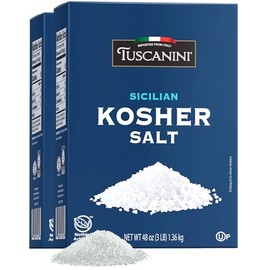 Tuscanini Kosher Sea Salt, 3lb (2 Pack) | Sicilian Kosher Salt | Product of Italy