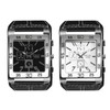 JewelryWe Square Leather Wrist Watch for Men Punk Analog Quartz