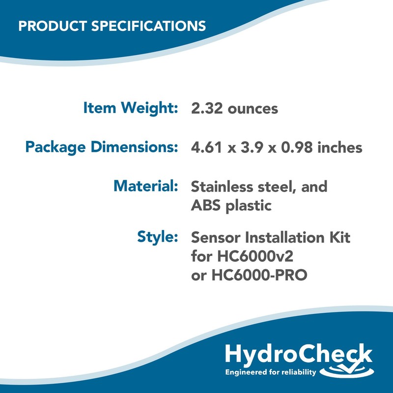 HydroCheck Sensor Installation Kit for HC6000V2 & HC6000 For Float