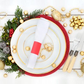 XINGYUNDEL Paper Napkin Bands,Napkin Rings Self Adhesive,Silverware Wraps Bands(Red,2000 pcs)