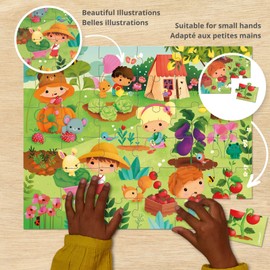 Janod 36 Piece Garden Jigsaw Puzzle - Suitcase Box - Ages 4+ - J02663