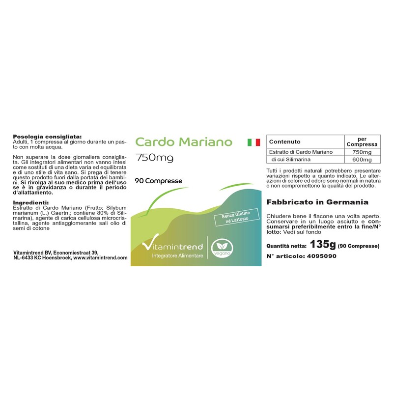 Milk Thistle 750 mg - with 80% Silymarin - 90