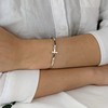 Silverly Women's 925 Sterling Silver Thin Crucifix Cross Stackable Bangle