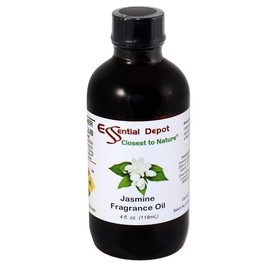 Essential Depot Jasmine Fragrance Oil - Supplied in 4 oz. Amber Glass Bottle with Black Phenolic Cone Lined and Safety Sealed Cap