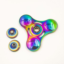 Zoltrax Fidget Spinner - Stainless Steel Rainbow Fidget Toys for Adults,high-Speed EDC ADHD Focus Stress Relief, Durable Metal Hand Spinner