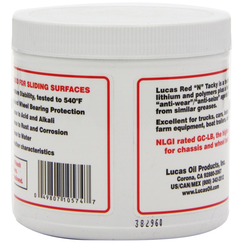 Lucas 10574; Red 'N' Tacky #2 Grease (Sold Individually) Made