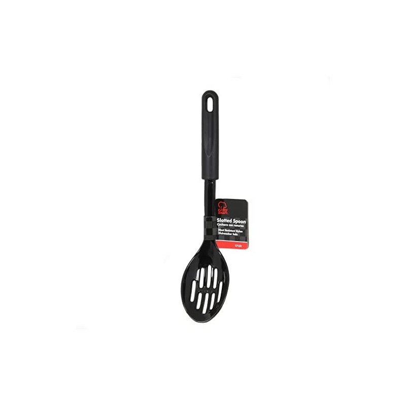 Chef Craft Basic Nylon Slotted Spoon, 11.5 inch, Black