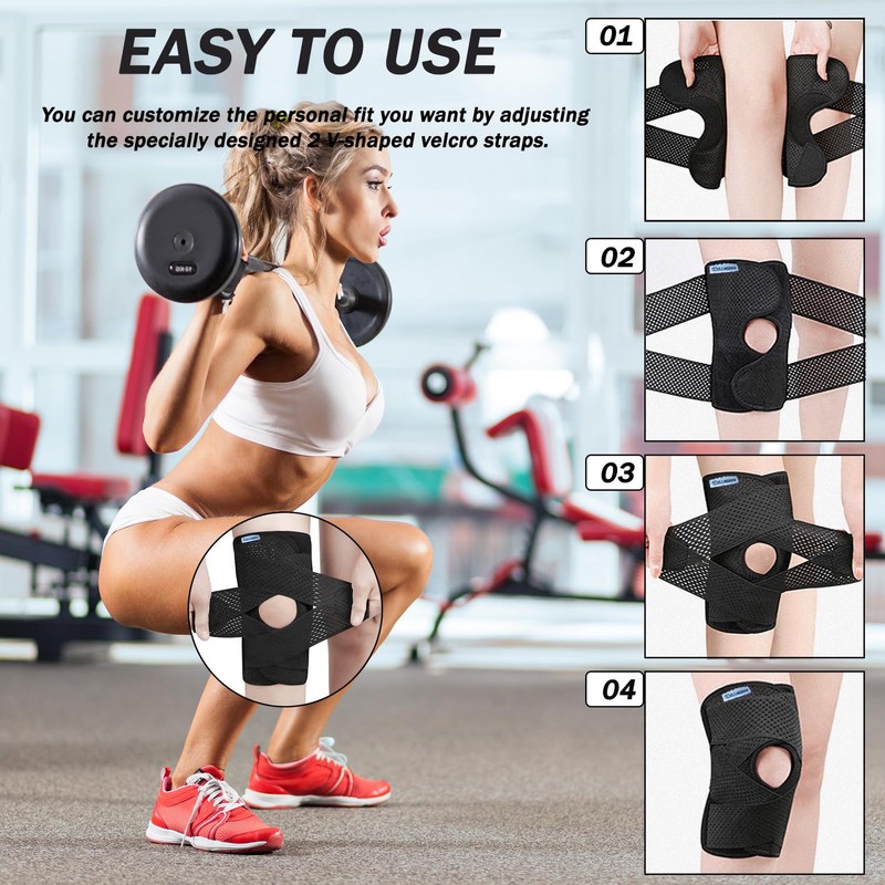 NELLHOMY Professional Knee Brace with Side Stabilizers,Medical Knee Support for