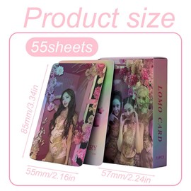 UENXRXE Black Pink, Korean Female Star BP Photocards, Photocard Holder, K-Pop Trading Cards, Album with Postcard Box for Fans Kpop Merchandise Gift Set (7th Anniversary)