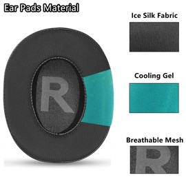 TaiZiChangQin MDR-RF895RK Cooling Gel Ear Pads Replacement Compatible with Sony MDR-RF995RK MDR-RF895R MDR-RF895RK WH-RF400R Headset Ear Pads Ear Pads Ice Silk Fabric Memory Foam Black