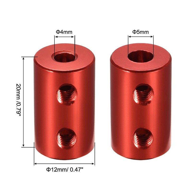 sourcing map Shaft Coupling Connectors 4 mm to 5 mm