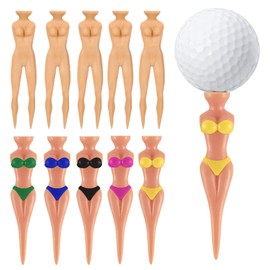 PLATEYTR Pack of 10 Funny Golf Tees Lady Bikini Girls Golf Tees 76 mm / 3 Inch Plastic Clip On Golf Tees House Ladies Golf Tees for Golf Training Accessories Uncle Gift Bachelor Party