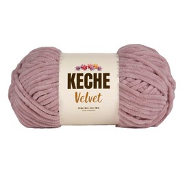 Keche Velvet Yarn for Crocheting, Soft Chenille Bulky Baby Blanket Amigurumi Yarn 100 gr (132 yds) - Powder