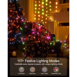 Ariceleo Fairy Lights 32.8 ft USB Powered RGB String Lights with Remote & APP Control, 8 Modes, Waterproof Copper Wire LED Twinkle Lights, Timer Function, Ideal for Christmas, Weddings, and Parties
