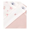 Petit Bateau 3 Pack Bodysuits Long Sleeve Flowers, multicoloured