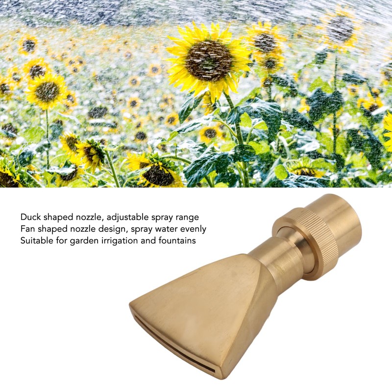 Fan Shaped Fountain Nozzle Copper Adjustable Uniform Water Spray Fan