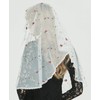 Orthodox Veil Head Covering with Embroidered Flowers Catholic Chapel Mantilla