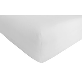 TM Maxx Jersey Fitted Sheet for Babies and Children with Oeko-Tex Standard | 100% Cotton | 7 Different Sizes and 15 Modern Colours to Choose From, White 001, 80x160 cm