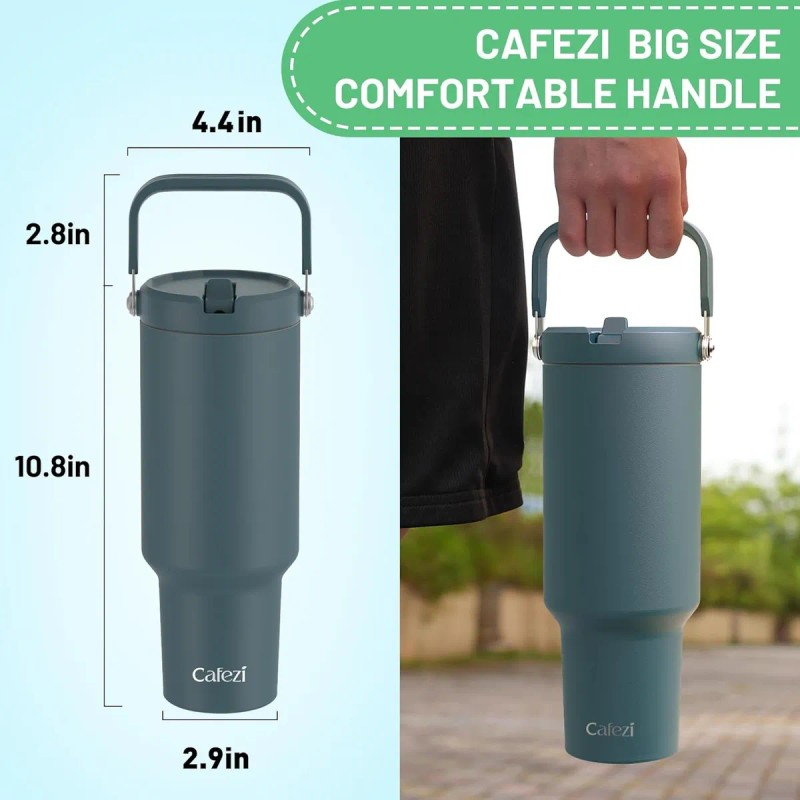 Vaso Térmico De 1.2l Acero Inoxidable Con Popote Y Calor/frí