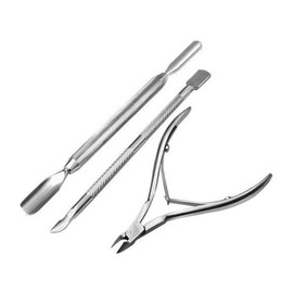 Vixzero Pusher Scraper Spatula Nail Clipper Cuticle Trimmer, Cuticle Pusher, Set of 3