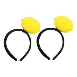 FRCOLOR 2pcs Plush Lemon Fruit Headband Novelty Hair Accessories for Fun Dress Up Hair Hoop Comfortable and Soft for Parties and Festivals Unique Fruit Design