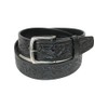 CTM® Embossed Leather Money Belt with Removable Buckle, 36, Black