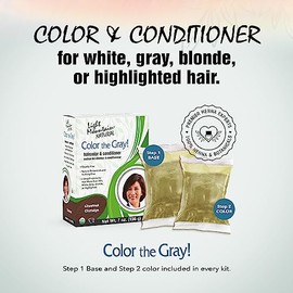 Light Mountain Natural Color The Gray! Hair Color & Conditioner, Chestnut, 7 oz (197 g) by Light Mountain